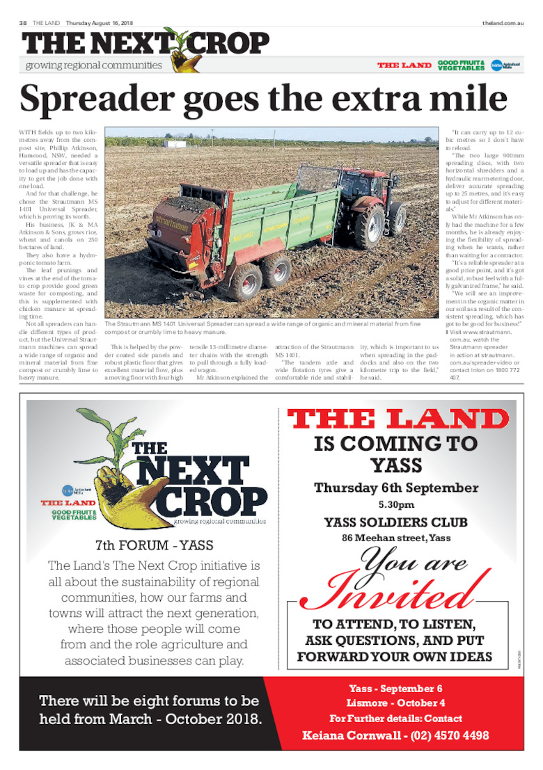 The Land - Spreader goes the extra mile 